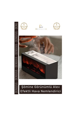 Havanemlendirici Şömine Görünümlü Ultrasonik Led Uzaktan Kumandalı Modern Alev Efektli Hava Nemlend