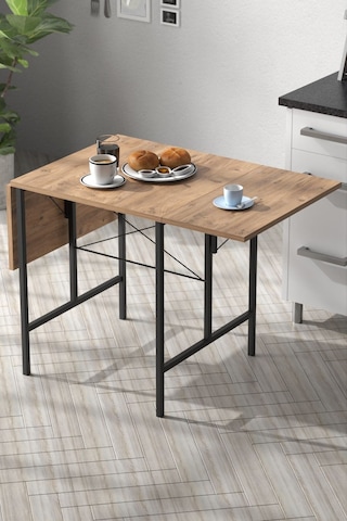Retodesign Yıldız Katlanır Mutfak Masası . Katlanır Masa 1625 Atlantik Çam-siyah