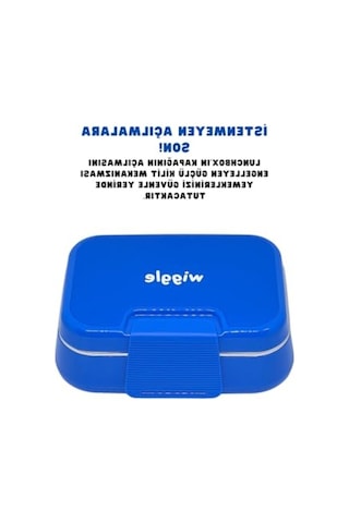 1030ml Kapasiteli Paslanmaz Çelik Tek Katlı İki Bölmeli Sefer Tası Mavi