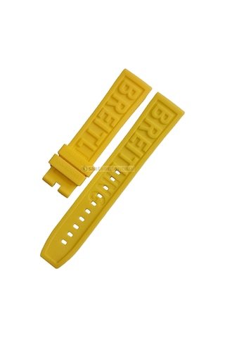 Breitling Modeli 22mm Sarı Renk Silikon Saat Kordonu