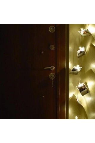 Bakır Renkli Led Işıklı Fotoğraf Asma Işık Süsleme Mandalları 5468 Çok Renkli