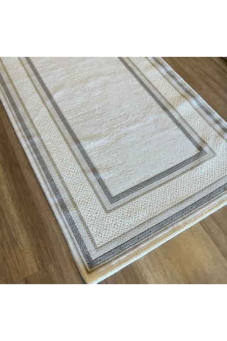 Hoom Rugs Valeria 1073 Gri Mikrofiber Antibakteriyel Modern Halı Bej