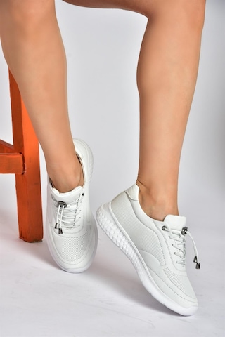 Fox Shoes P540502403 Beyaz Hakiki Deri Kadın Spor Ayakkabı Beyaz - Hakiki Deri
