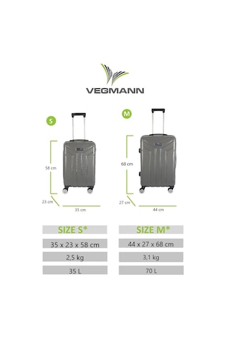 Vegmann Vela Antrasit 2'li Valiz Seti Orta Boy ,kabin Boy Antrasit