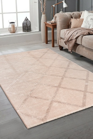 Rodney Vl Yıkanabilir Kaydırmaz Çift Taraf Pamuk Dokuma Beyaz Rix Premium Kalite Kilim Bej