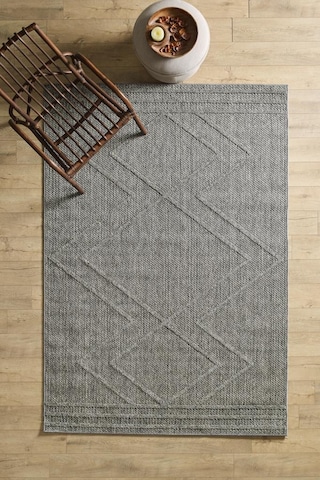 İskandinav Tasarım Zigzag Desenli Gri Halı Salon Halısı Mutfak Halısı Yolluk Paspas Dış Mekan Halı