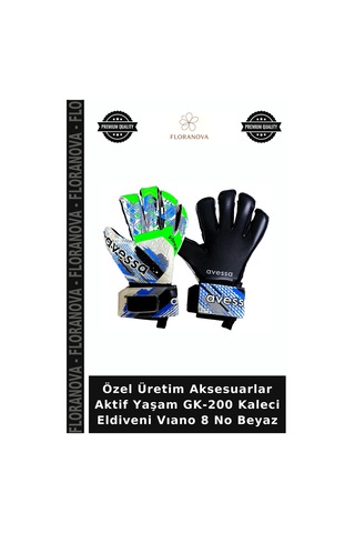 Özel Üretim Aksesuarlar Aktif Yaşam Gk-200 Kaleci Eldiveni Vıano 8 No Beyaz
