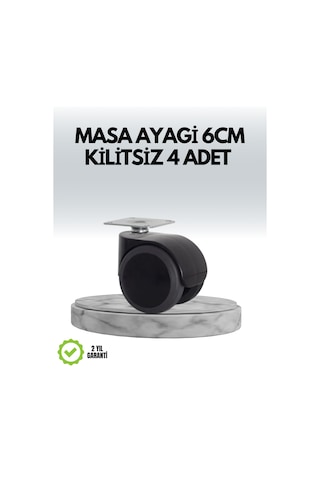Halı Ve Beton Uyumlu Kilitsiz Mobilya Tekerleği 4 Lü