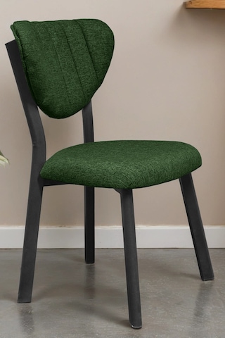 Nemeron Mutfak Masa Sandalyesi Kafe Restoran Yemek Odası Çizgili Yarmalı Sandalye Silinebilir - Yeşil Haki