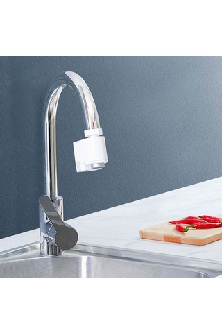 Lemestar Beyaz Akıllı Sensörlu Su Koruyucu - Yumruk Girişiyle Otomatik Su Akışı, 6 Ay Pil Ömrü, Mutfak/banyo Lavaboları İçin Kolay Kurulum, Taşma Korumalı Beyaz