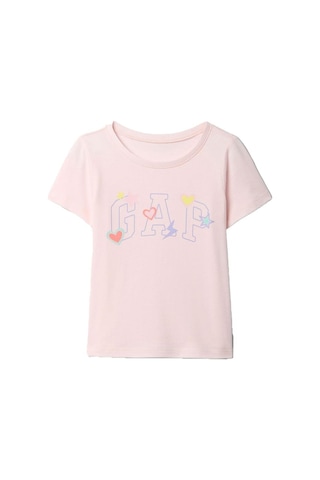 Gap Logo Grafikli T-shirt - 710283-10021 Pembe