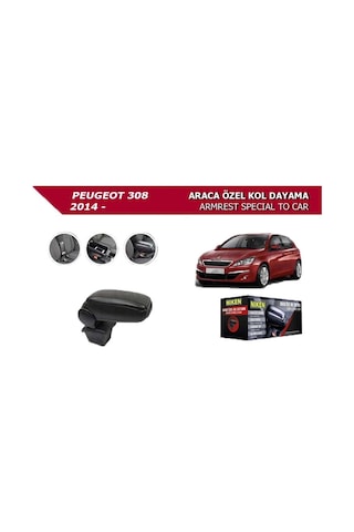 Niken Peugeot 308 2014- Araca Özel Kol Dayama Siyah