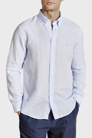 Brooks Brothers % 100 Keten Regular Fit Düğmeli Yaka Gömlek Erkek Gömlek Bbss26msh022116 Açık Mavi Açik Mavi