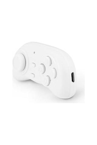 Vkemall Beyaz Mini Bluetooth Oyun Kolu: Çift Modlu Oyun/tuş , Uzaktan Şerit, Multimedya Kontrolcüsü - Android/ios/pc Uyumlu