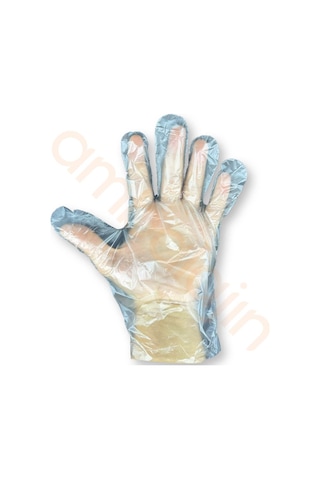 100 Paket Burpak 100'lü Large Tek Kullanımlık Şeffaf Eldiven Hdpe