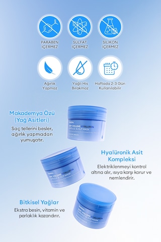Nem, Besin Ve Hacim Sunan Saç & Saç Derisi Maskesi Kundal Airy Volume Hyaluron Capsule Scalp Mask