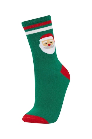 DeFacto Kız Çocuk Yılbaşı Temalı 2'li Pamuklu Uzun Çorap E2960A8NSKR1