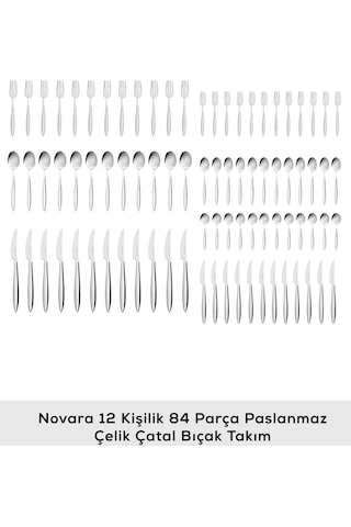 Karaca Elegance Novara 84 Parça 12 Kişilik Çatal Kaşık Bıçak Takımı