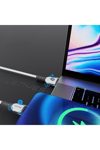 Lenyes Lc979 Usb-a To Micro Hızlı Şarj Özellikli Data Ve Şarj Kablosu 2.4a 1m Beyaz Beyaz