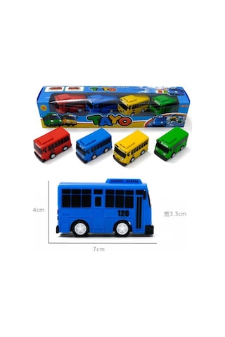 Tayo Oyuncak Otobüs Tayo 4 Lü Çek Bırak Otobüs