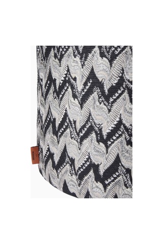Missoni Fluidity Zigzag Puf, Monokrom Italyan Tasarım Yuvarlak Puflar Siyah-gri 40 X 30 Cm
