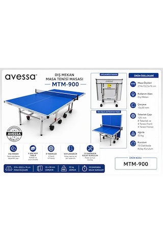 Premium Okul Yazlık Merkez Mtm-900 Dış Saha Masa Tenis Masası Outdoor