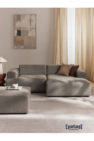 Most Mollista 2 Modül Sağ Köşe Koltuk 10 Kahverengi Keten Kumaş Y