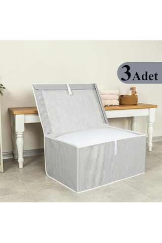 3 Adet Çok Amaçlı Düzenleyici Kutu Maxi Gri