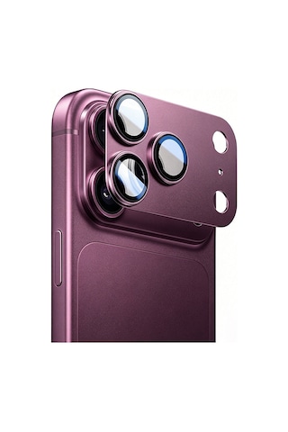 Apple iPhone Uyumlu 18 Pro Mohseven Sapphire Alüminyum Safir Kamera Lens Koruyucu Mürdüm