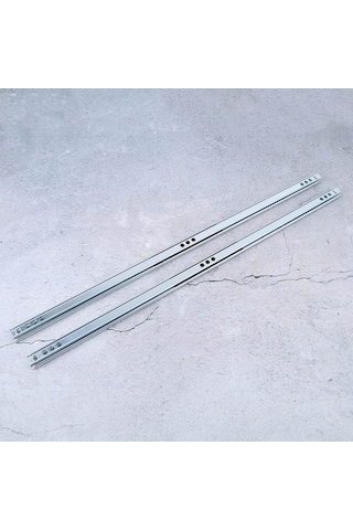 Vkemall 450mm Çift Yönlü Çekmecelik Ray 2 Adet - 17mm Genişlikli Soğuk Rollük Çelik - Laboratuvar & Dolap Uygulamaları - Sürtünme Dirençli Diğer