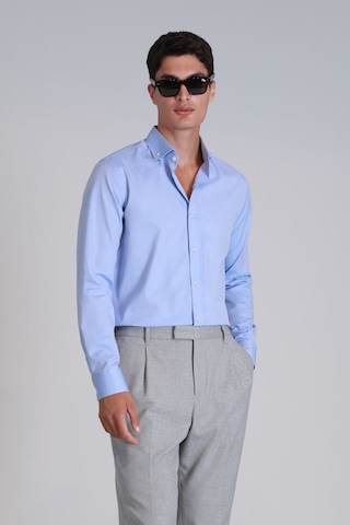 Lufian Erkek Danıel Basic Slim Fit Gömlek 112010640 Mavi Mavi