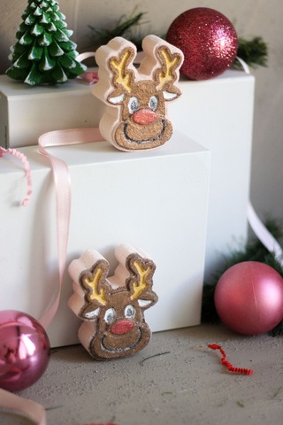 Star Bomb Christmas Bath Bomb Yılbaşı Koleksiyonu Geyik Banyo Topu Nem Bombası 2'li