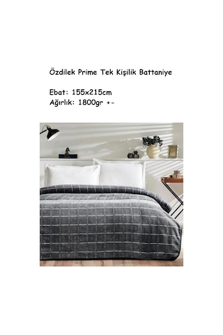Özdilek Prime -masculine Plate K.gri- Tek Kişilik Battaniye Koyu Gri