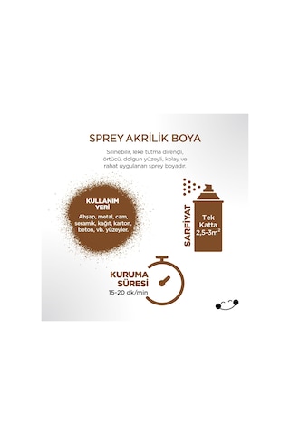 Polisan Akrilik Açık Kahve Sprey Boya 400 ml - RAL 8003
