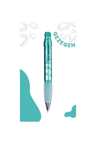 Deep Mekanik Kurşun Kalem 0.7 Mm Metalik Yeşil Gezegen Deseni