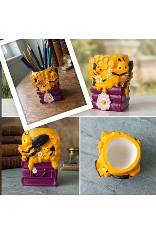 Arı Temalı Kitap Figürlü Kalemlik O93 5x8 Cm