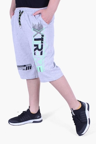 Fyk Kids Xtremea Yazı Baskılı Yksek Bel Erkek Çocuk Kapri Gri