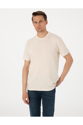 Pierre Cardin Erkek Bej Tişört 50303857-vr011 Bej