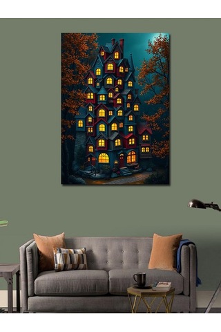 Kanvas Tablo Korkutucu Karanlık Ev 70cmx100cm