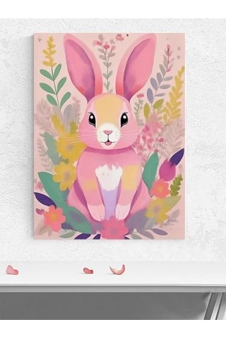 Tavşan Kız Bebek Odası Poster Afiş Kreş Çocuk Odası Dekorasyon Yenidoğan Hediye