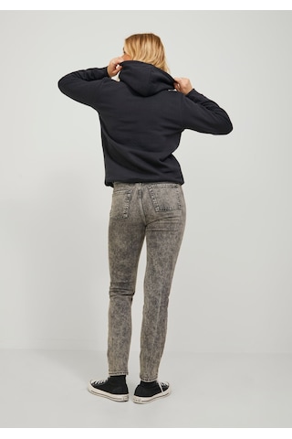 Jack & Jones Kadın Kapüşonlu Minimal Logo Baskılı Sweatshirt - Abbie 12223961 Black Mint Yeşili