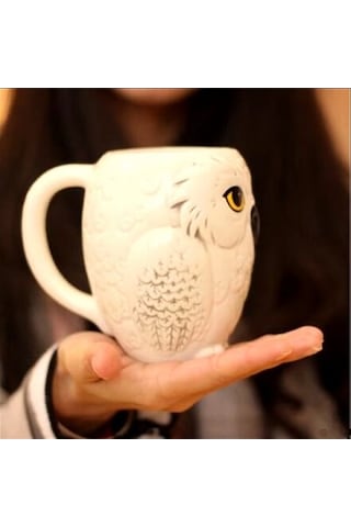 300ml Yaratıcı 3d Baykuş Seramik Karikatür Hayvan Kupa & Meşrubat Bardağı Beyaz