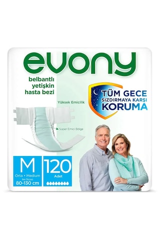 Evony Belbantlı Yetişkin Hasta Bezi M 4 x 30'lu