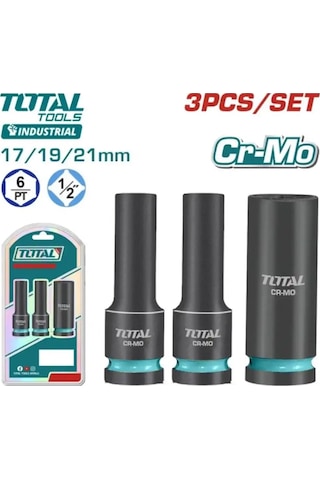 Total 3 Parça 1/2 6 Köşe Darbeli Derin Lokma Takımı Thkısd12042l