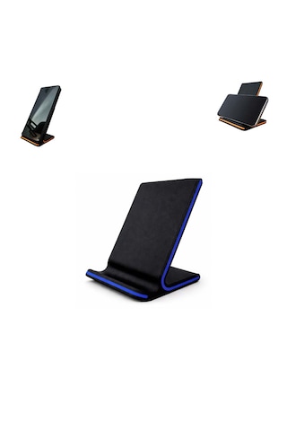 Özel Üretim Telefon Standı Telefon Tutucu Masaüstü Vb. İçin Özel Tasarım Ebat: 10,3 Cm X 6,9 Cm X 7 Cm Siyah - Mavi