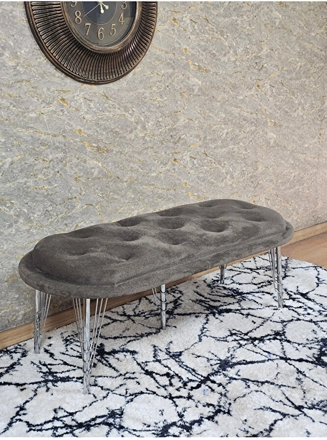 Ufo Oturak Bench - Krom Kaplama Telli Ayak - Oturak - Bench - Puf Çok Renkli