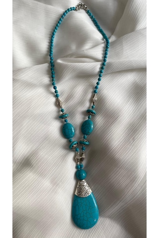 Özel Tasarım Firuze Kolye Turkuaz