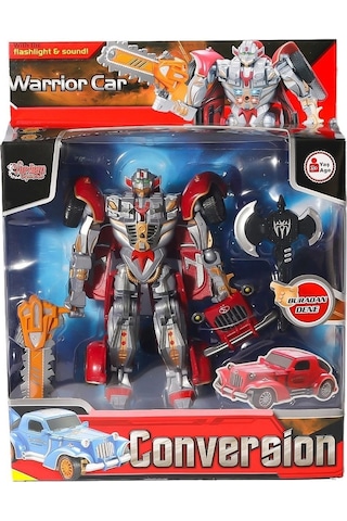 Hw-668-1-2 Işıklı Dönüşebilen Robot Araba -vardem