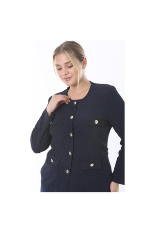 Ladies First Büyük Beden 3836 Lacivert Tek Ceket 001