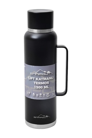 Nurgaz Campout Çift Katmanlı Termos 1500 ML Siyah